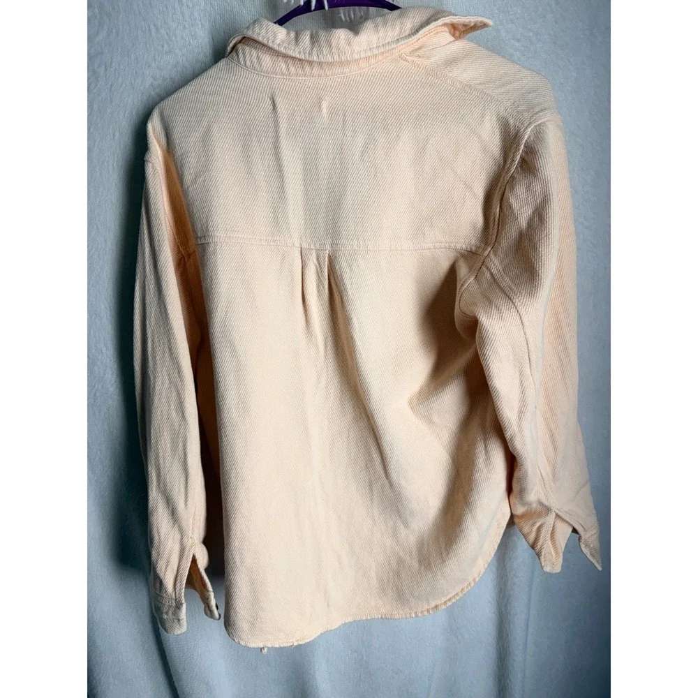 Zara Kids Peach Textured Button Down Shirt Jacket Shacket Size 13-14 164cm